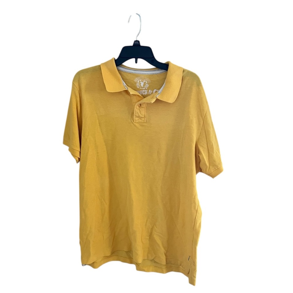 🟡ROEBUCK & CO.: Men’s size L, yellow collared shirt w/buttons, preowned🟡